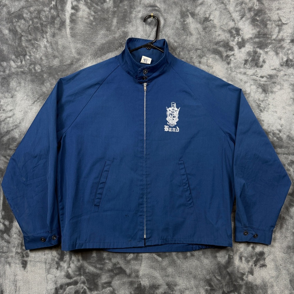 Sportsmaster Windbreaker Jacket Mens XL Blue Good Lake Region UHS Band Vintage
